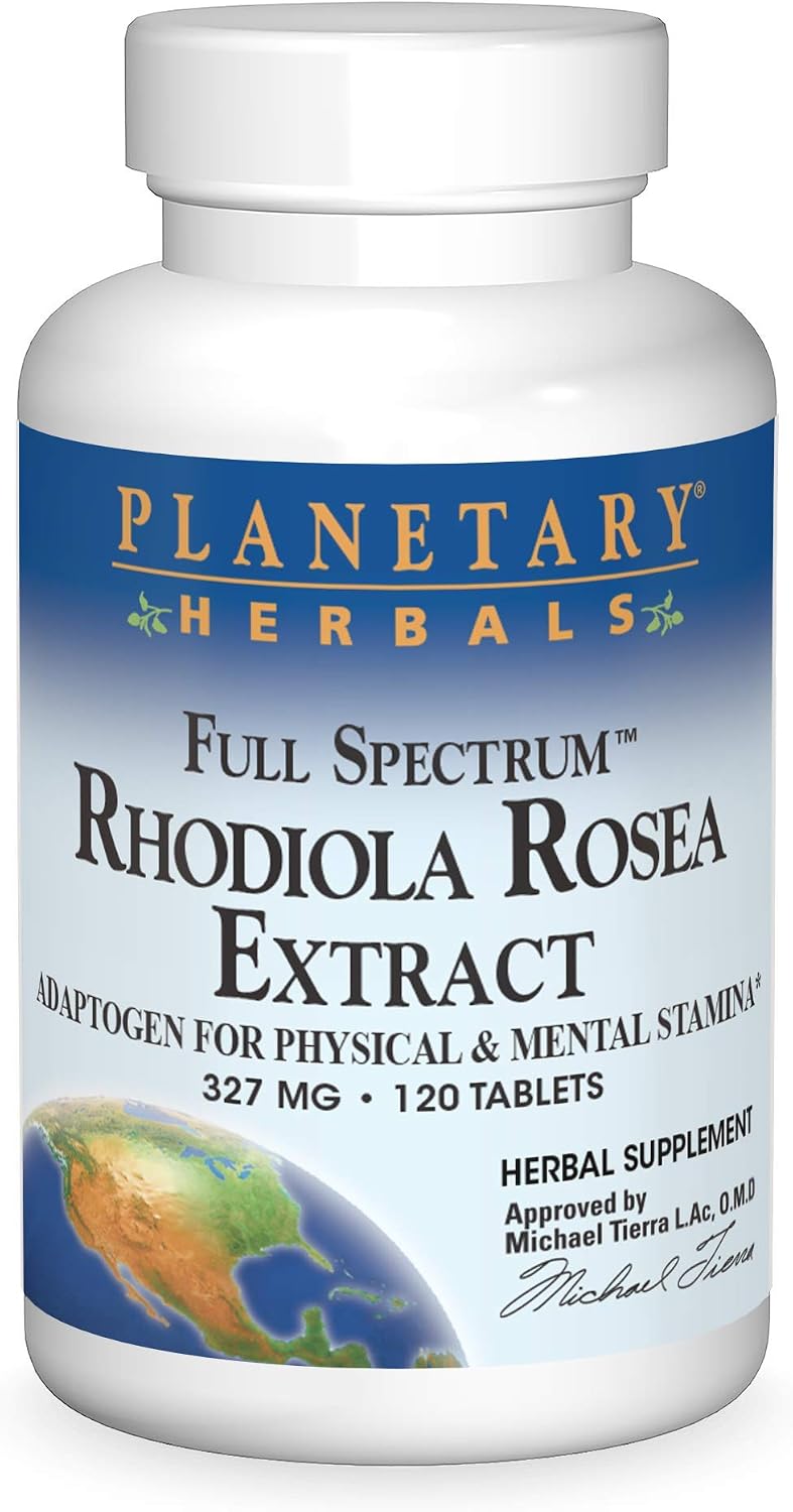 Planetary Herbals Rhodiola Rosea Extract Full Spectrum 327mg, Adaptogen for Physical & Mental Stamina