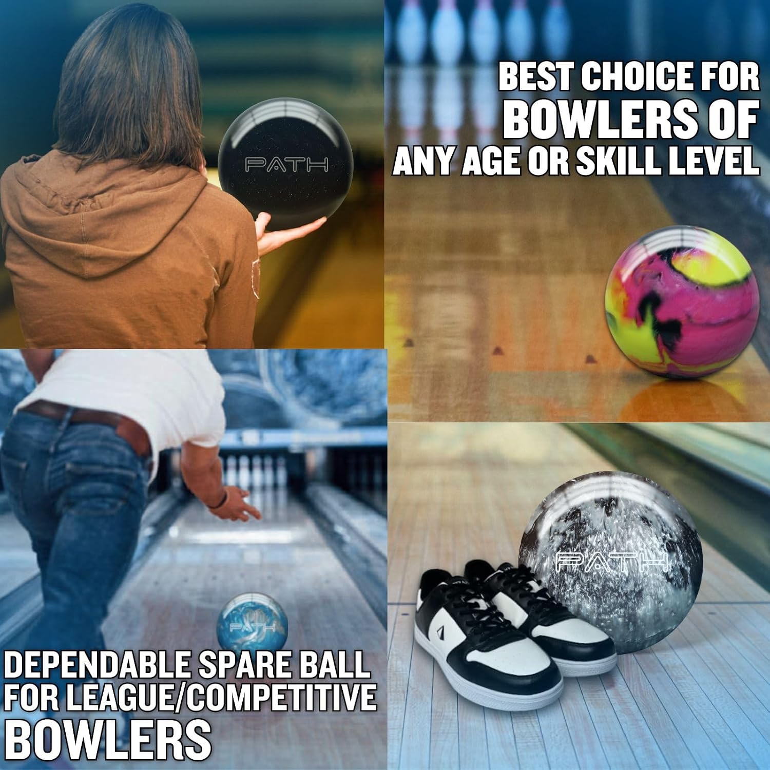 Pyramid Path Polyester Bowling Ball | Customizable with Basic Drilling Options - Great for Spare Shooting, League, Recreational, Straight Bowlers