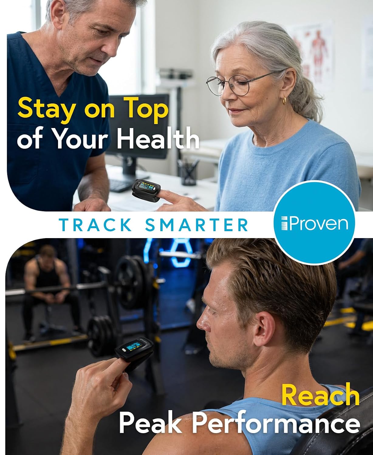 iProven Pulse Oximeter Fingertip for Oxygen Saturation & Respiratory Rate | Pulse Rate and Blood Oxygen Saturation Monitor, Finger Oximeter O2 Monitor