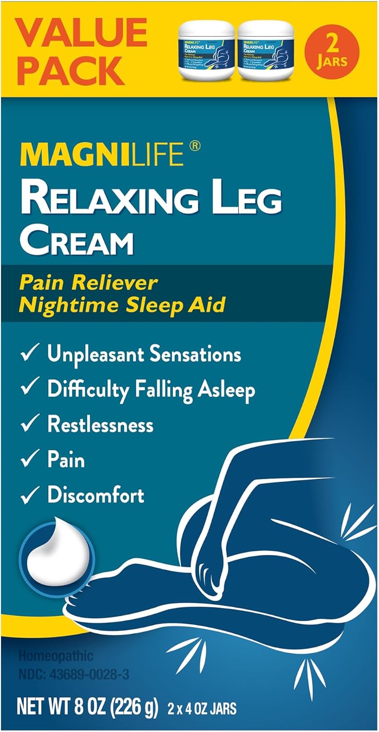MagniLife Relaxing Legs Sublingual Tablets, 125 Count, Quick-Dissolving Homeopathic Pain Reliever & Nighttime Sleep Aid, Helps Calm Restless Legs, Discomfort & Sleepless Tossing