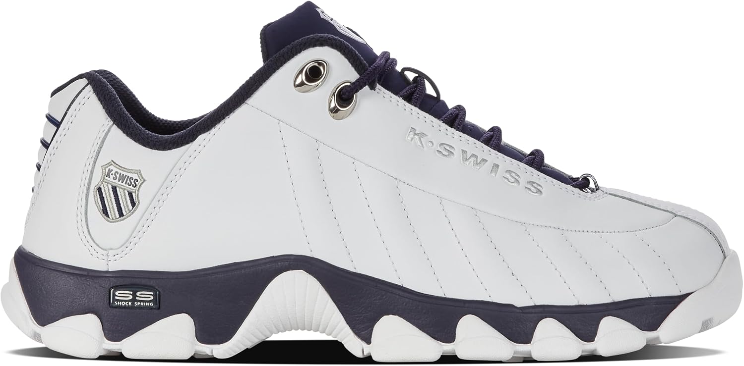 K-Swiss Men's ST329 CMF Sneaker, Wide Tennis Walking Shoes Leather Upper | Court Inspired, Tennis Heritage, Comfort Soft Cushioning, Arch Support, Wide Feet Fit, Chunky Silhouette, Classic Style.