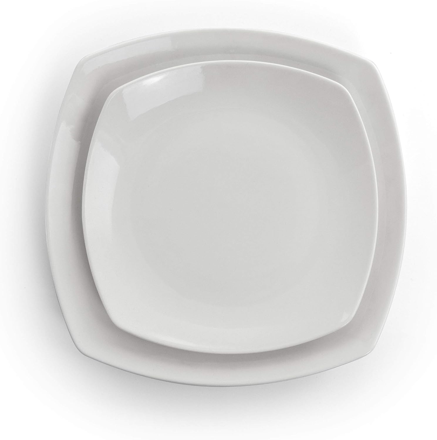 Elama Cara 16 Piece Round Porcelain Dinnerware Set in White