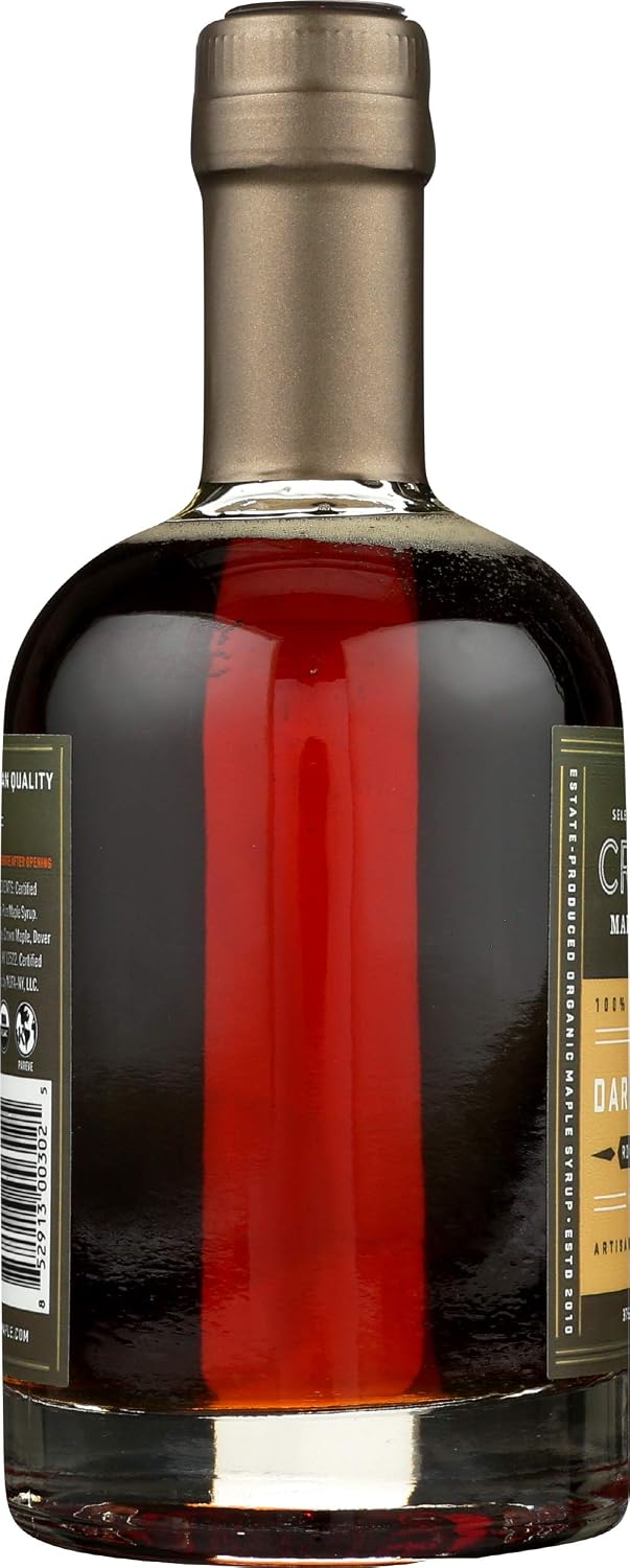 Crown Maple Organic 100% Pure Amber Color Rich Taste Maple Syrup, Flavor Marinades, Cocktails, Pancakes, Squash & Bacon, 12.7 Fl Oz