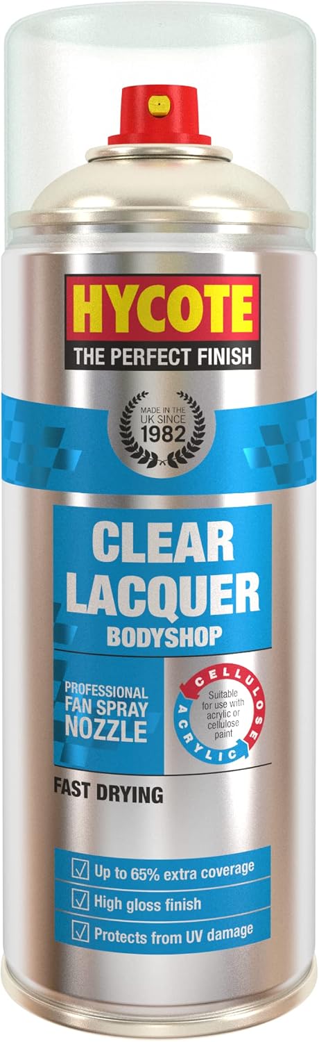 Hycote Black Spray Paint, Satin Black, 13.5 Oz - Fast Drying, UV & Weather Resistant, Acrylic Formula for Superior Protection – For Automotive & DIY Use, 400ml