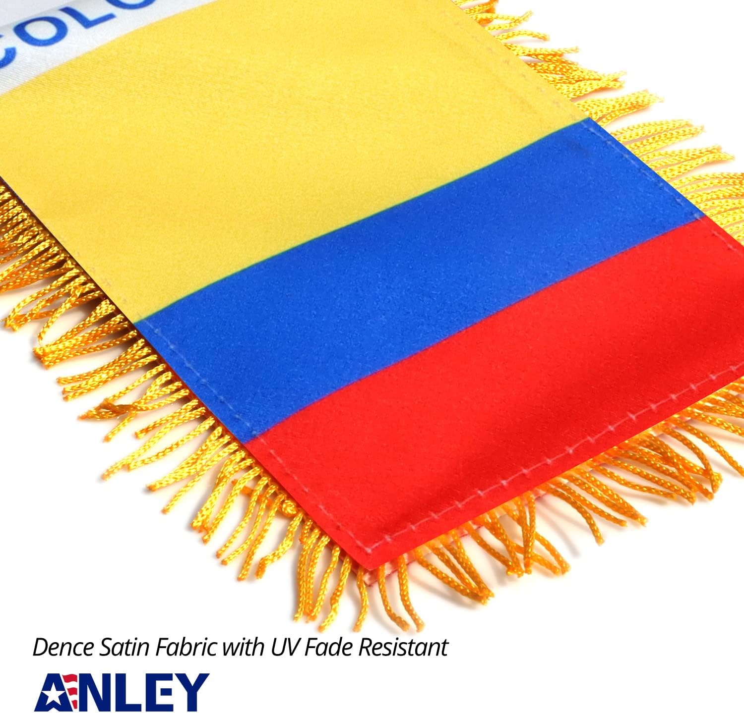 Anley 4 X 6 Inch Nicaragua Fringy Window Hanging Flag - Mini Banner & Car Rearview Mirror Décor - Fringed Nicaraguan Hanging Flag with Suction Cup