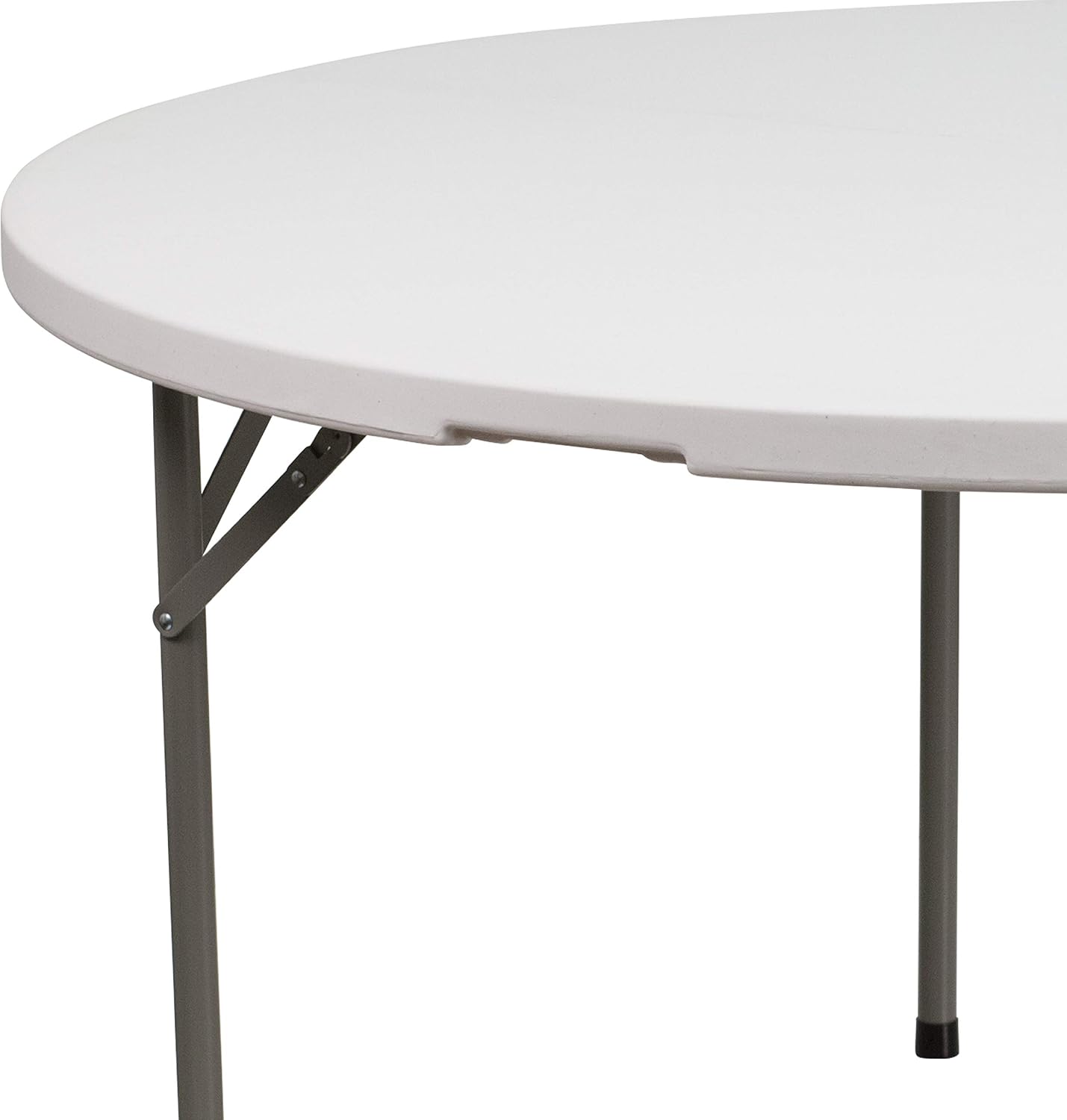 Flash Furniture Elon 5' Round All-Occasion Plastic Folding Event Table, Foldable Portable Banquet Table for Indoor/Outdoor Events, White | Lightweight, Easy Storage, Commercial Grade