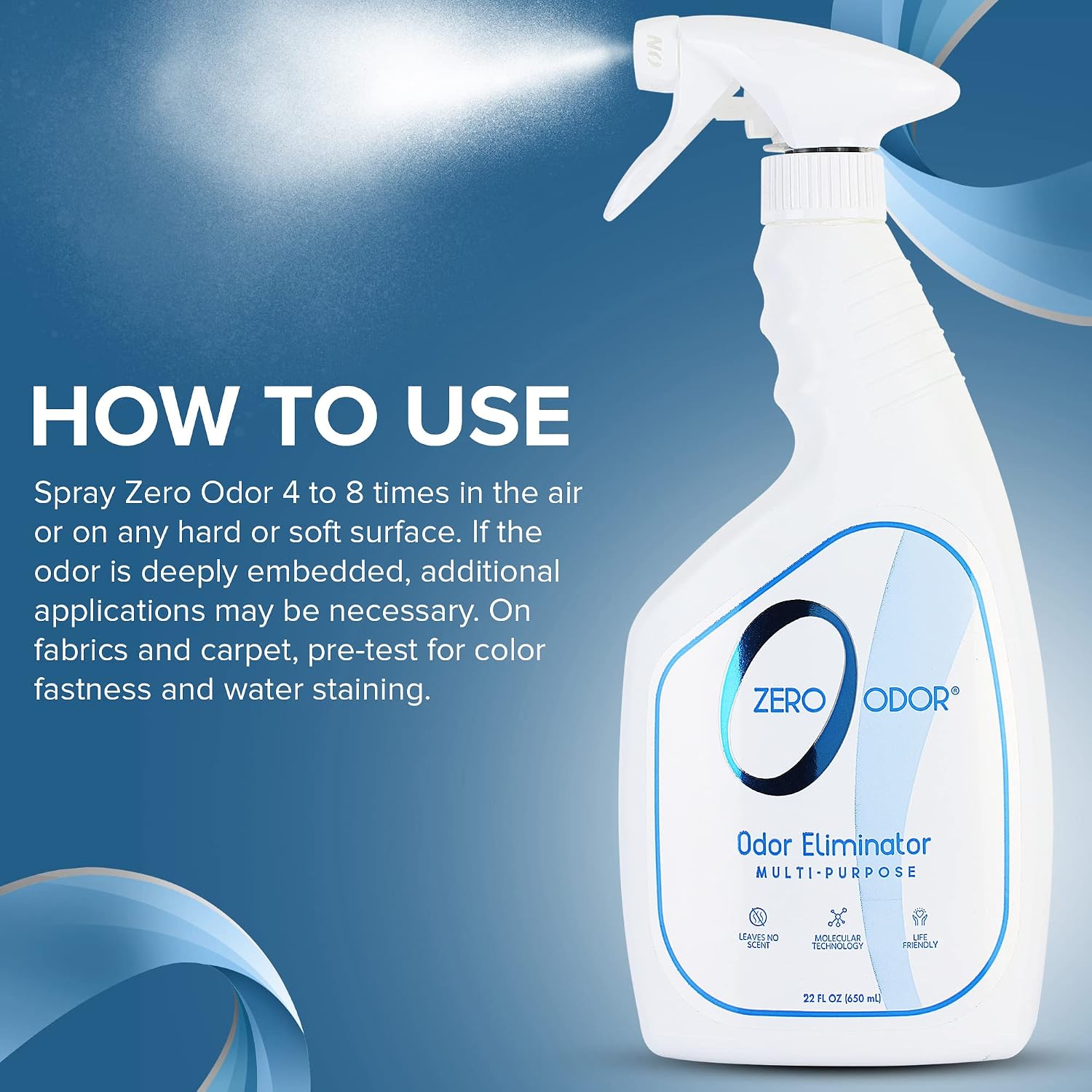 Zero Odor - Multi-Purpose Strong Odor Eliminator for Home, Office, Car, Bathroom, Hotel, Room Deodorizer, and Odor Neutralizer, 16oz