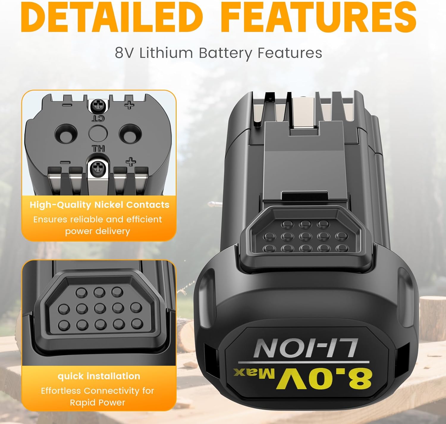 Fancy Buying 3000mAh 8V Li-ion Replacement for Dewalt 8v Battery Compatible with DCF680N1 DW4390 DCF680N2 DCF680G2 Cordless Power Tools