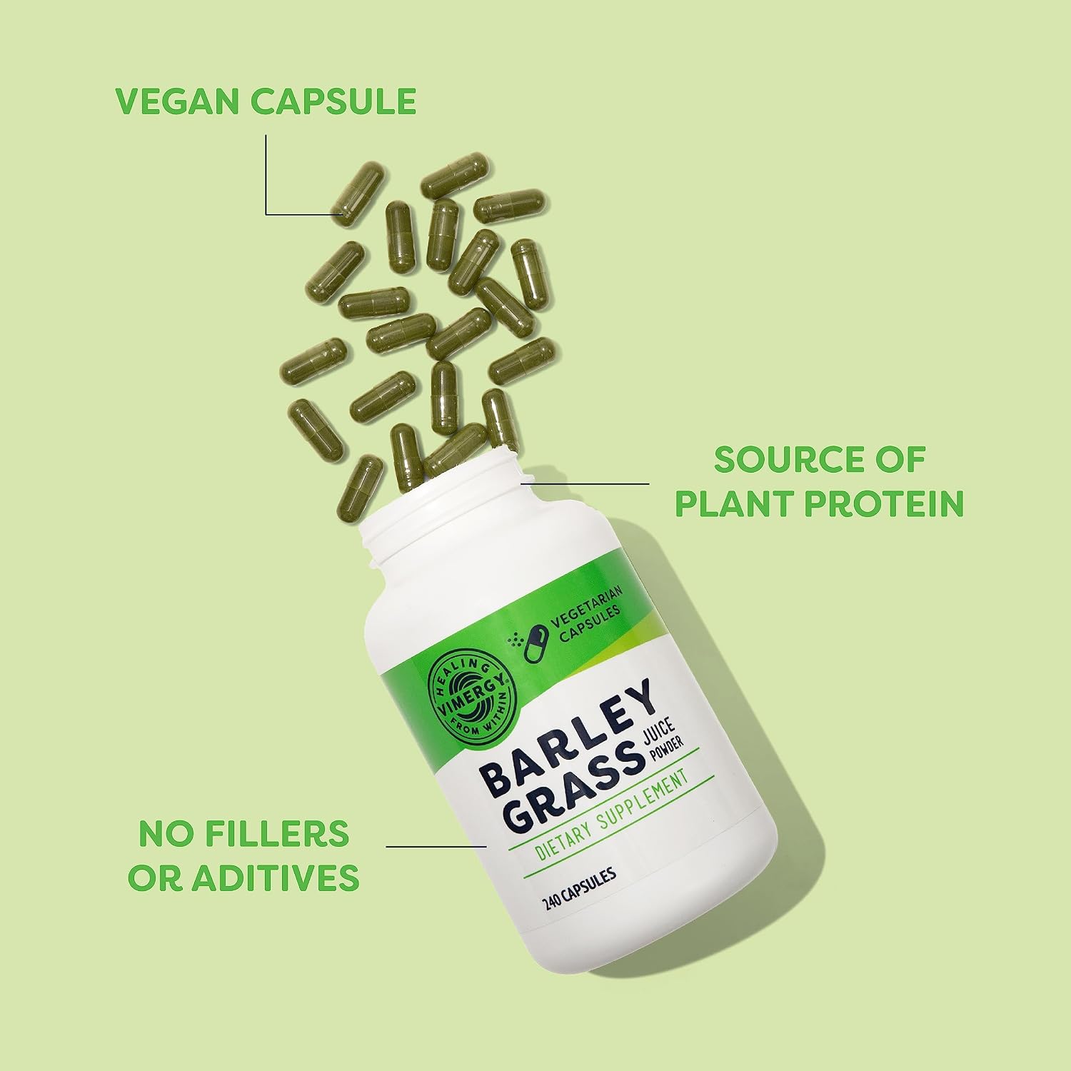 Vimergy Barley Grass Juice Powder, Organic Superfood, 250g, 63 Servings | Clean Nutrient-Dense Superfood*, Powerful Antioxidants for Cardiovascular Health*, Vegan, Gluten-Free