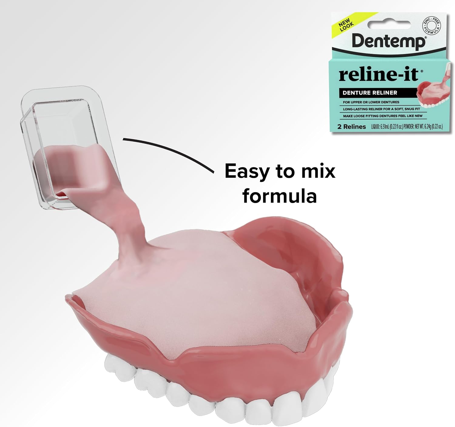 Dentemp Repair-it Denture Repair Kit & Reline-it Denture Reliner - Denture Kit (Multi-Pack) - Refit and Tighten Dentures for Both Upper & Lower