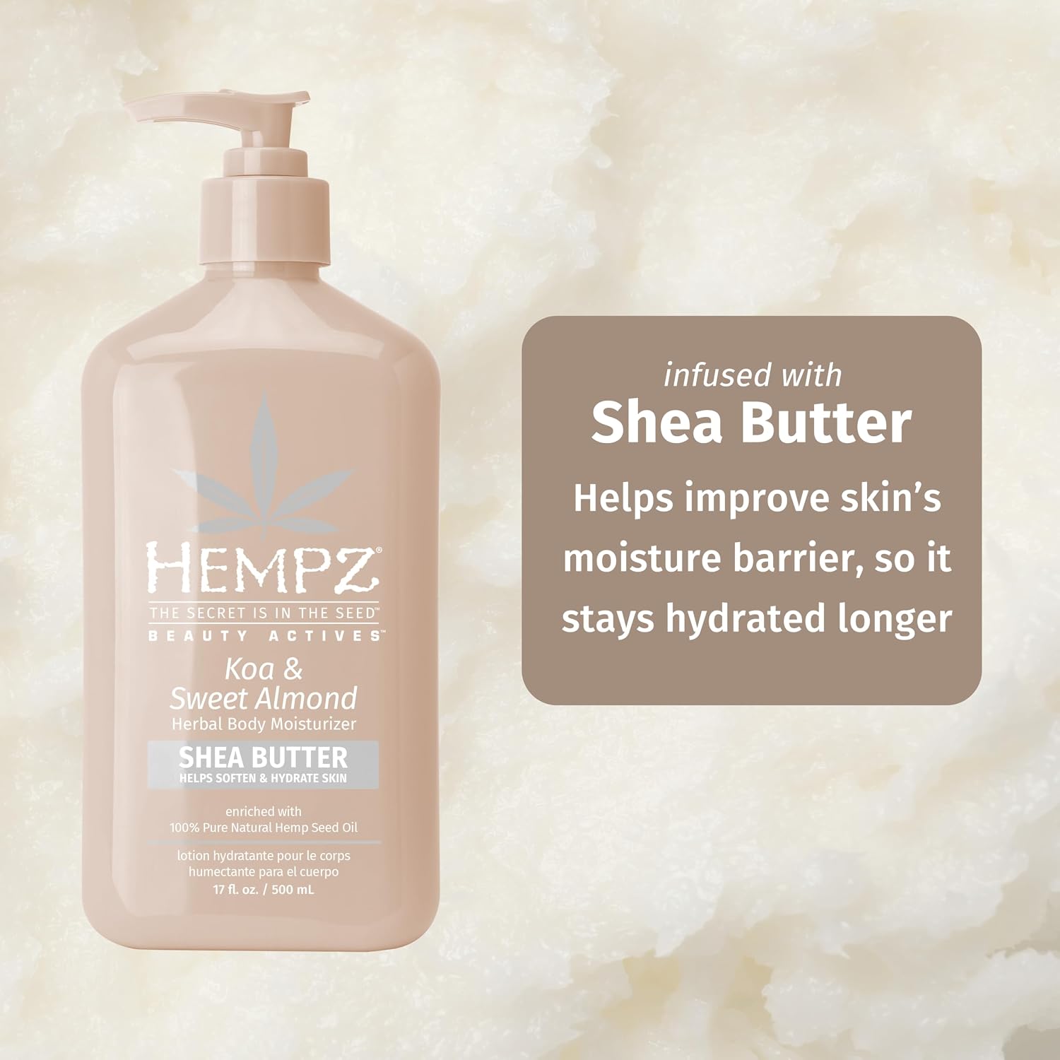 Hempz Sweet Jasmine & Rose Herbal Body Moisturizer for Women, 17 Fl. oz. - Moisturizing Lotion with 100% Pure Hemp Seed Oil, Collagen
