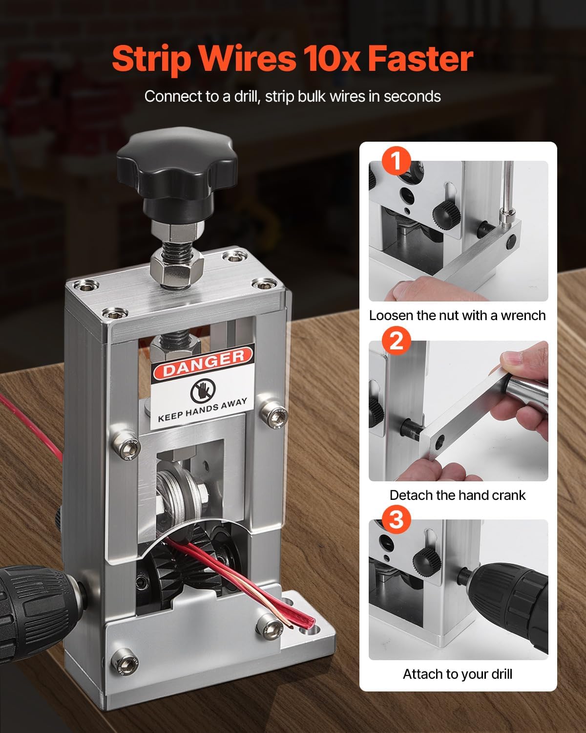 VEVOR Wire Stripping Machine 0.06-1.5 inch, 11 Channels 10 Blades