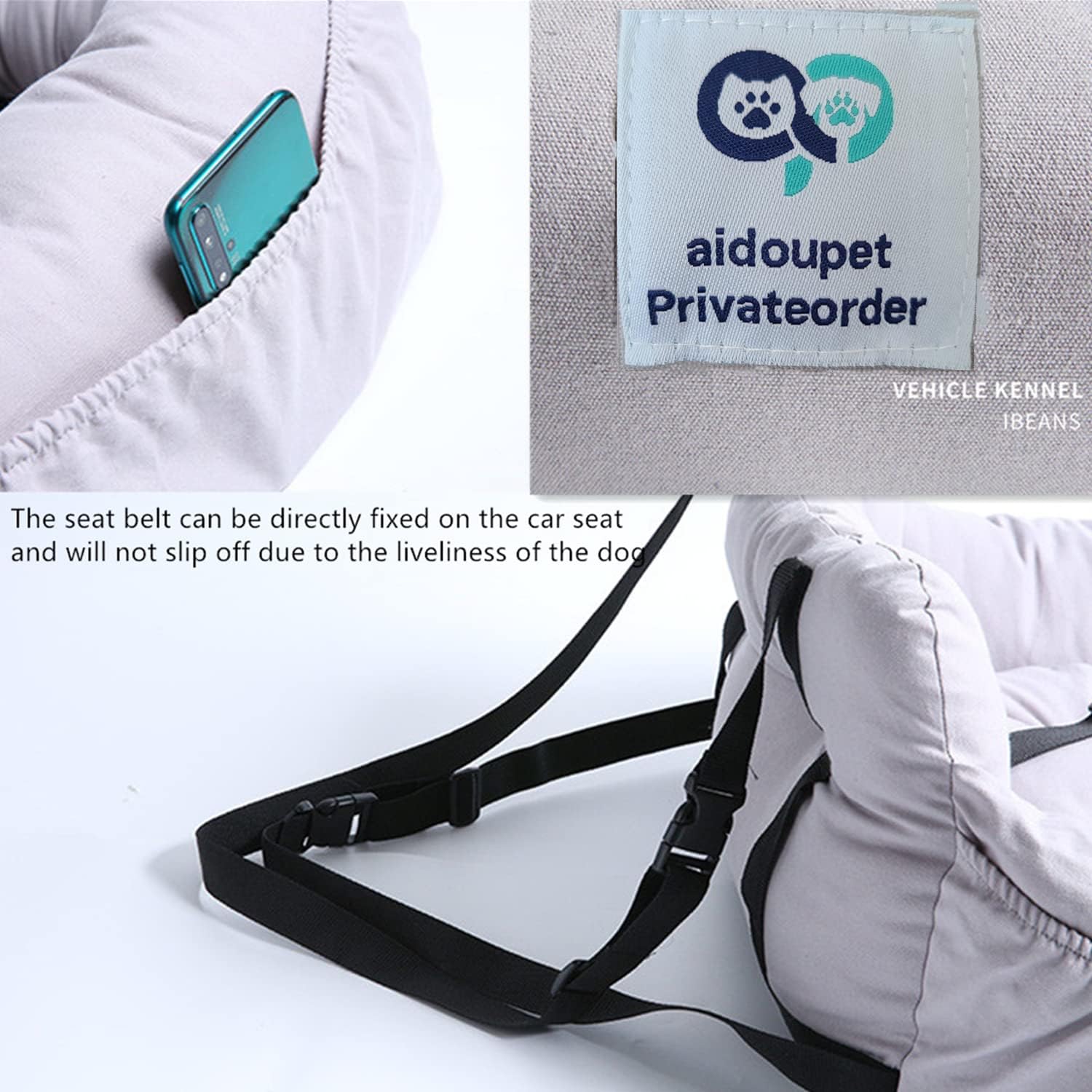 Aidou Dog car seat, Dog Booster seat for Small Medium Large Dogs Cats, pet Travel Booster seat, Dog Safety Car Seat with Storage