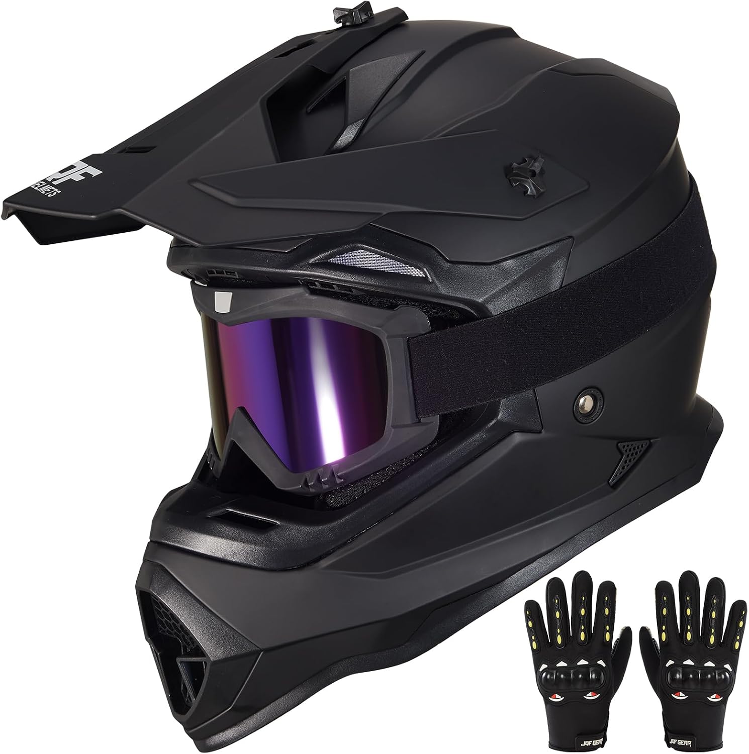 Adult Dirt Bike Helmet DOT Approved,WS901 Full Face Motocross Set | Includes Goggles Gloves,adjustable visor and washable liner for UTV MX Dirtbike ATV OffRoad