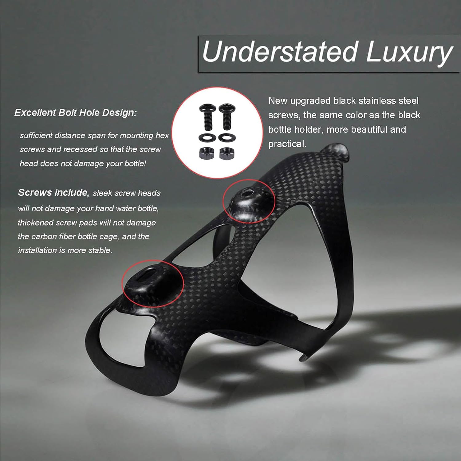 ThinkTop 2 Pack Ultra-Light Full Carbon Fiber Bike Water Bottle Cage Holder | Lightweight Bicycle Drink Water Cup Holder Bracket Rack for Road Bike