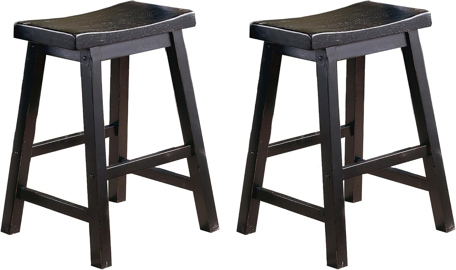 Homelegance Saddleback 24-Inch Height Barstool, Cherry, Set of 2