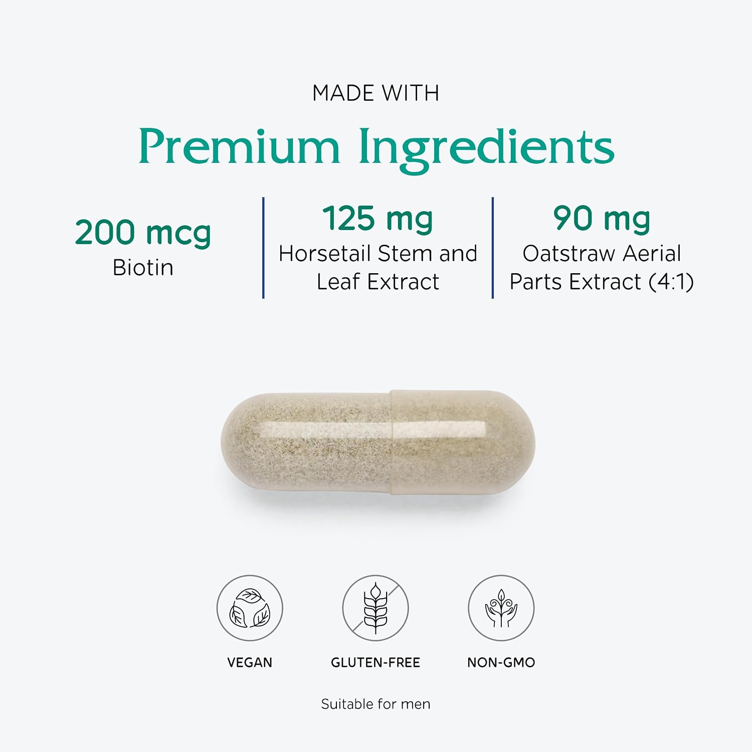 Vitanica Luminous - Hair, Skin & Nail Support Supplement - Nutritional Supplement for Women with Magnesium & Selenium - Vegan Antioxidant Supplement - Consumer Line - 60 Capsules