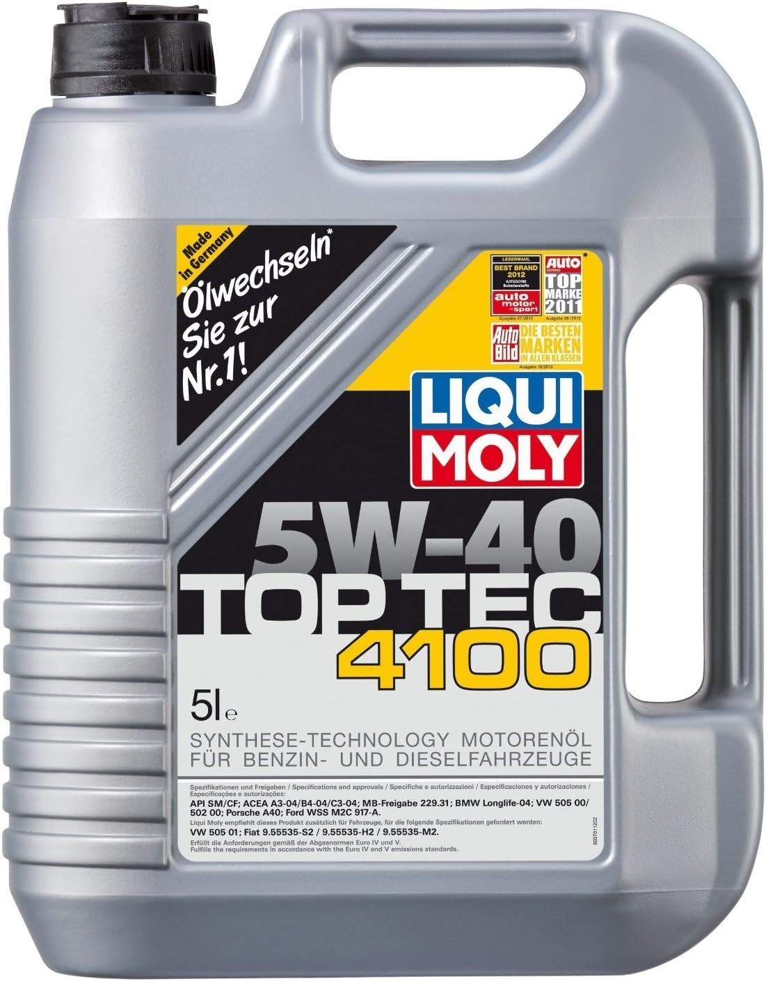 LIQUI MOLY Top Tec 4100 SAE 5W-40 | 1 L | Fully synthetic engine oil | SKU: 2329