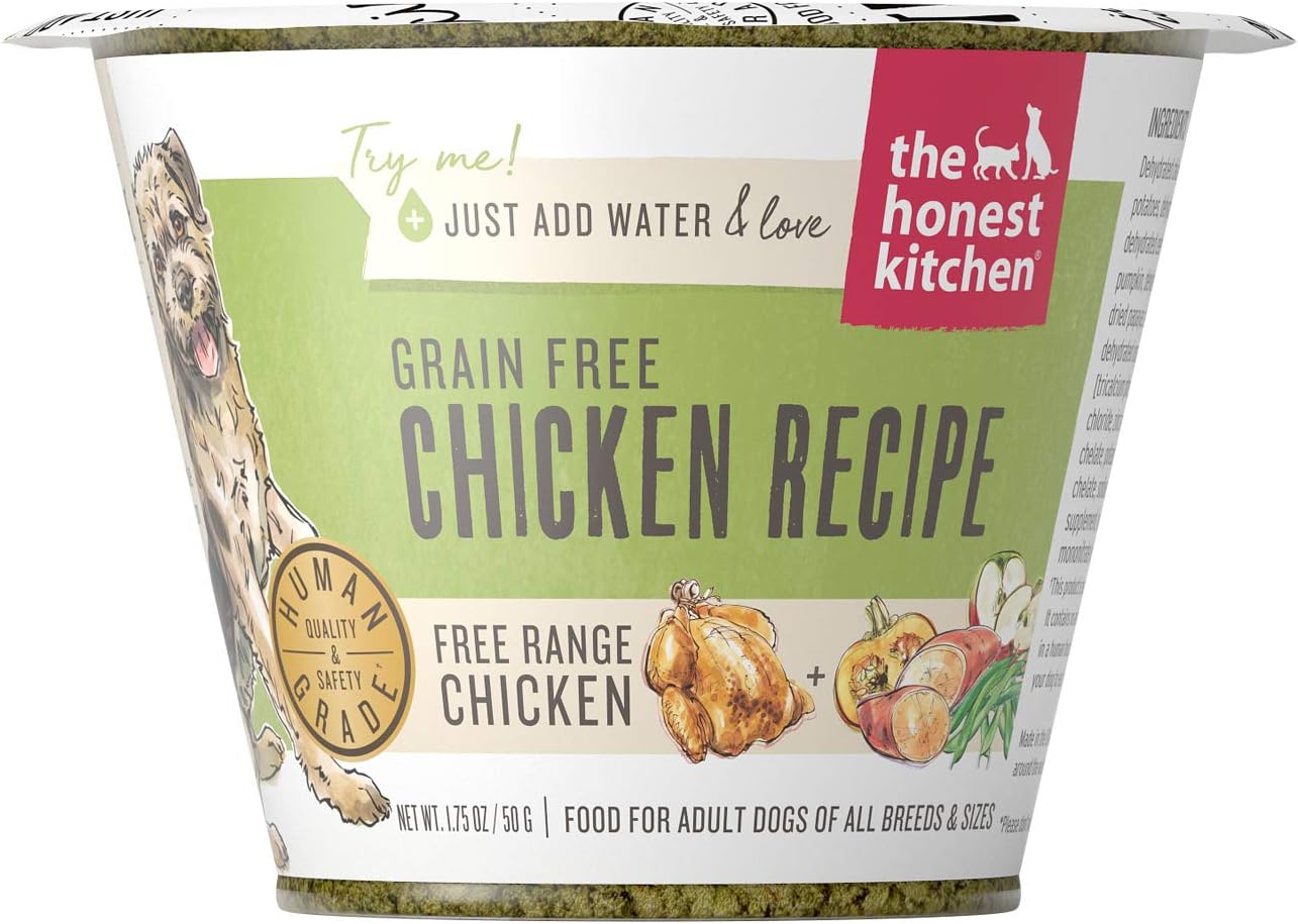 The Honest Kitchen Human Grade Wholemade™ Dehydrated Grain Free Dog Food – Complete Meal or Dog Food Topper – Chicken 4 lb (Makes 16 lbs)