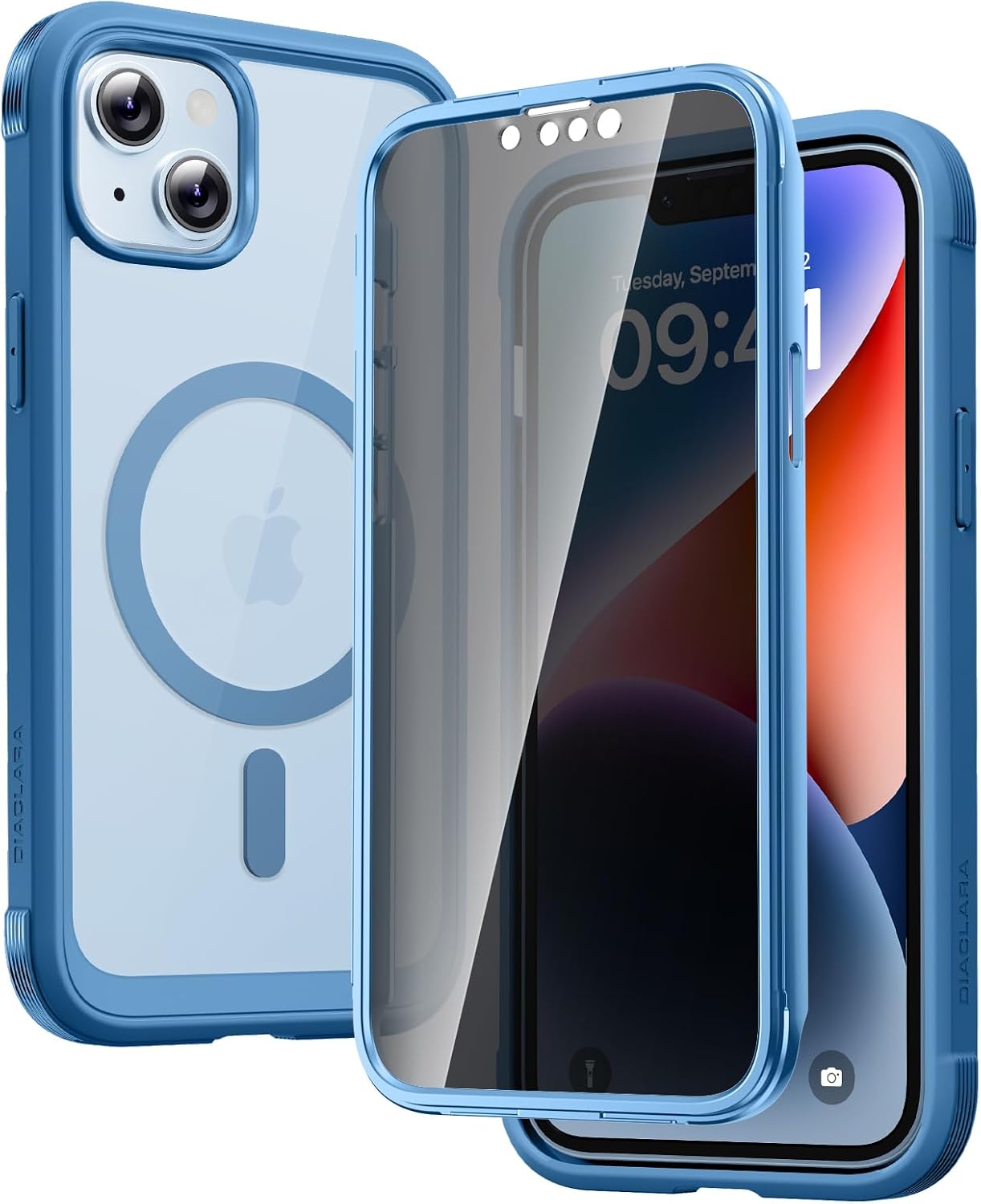 Diaclara Designed for iPhone 12 Mini Case, Full Body Rugged with Built-in Touch Sensitive Anti-Scratch Screen Protector