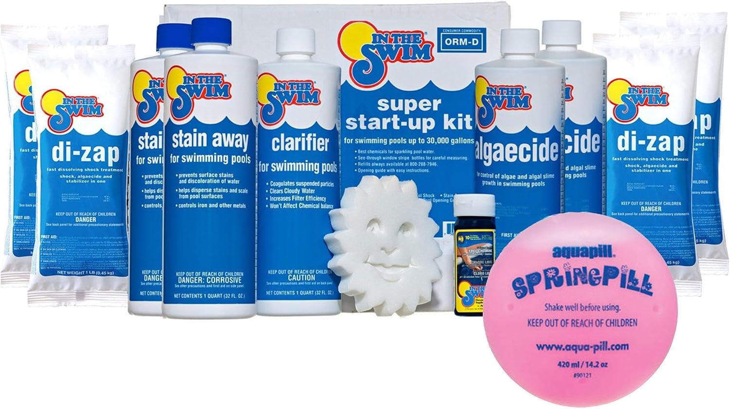 In The Swim Pool Basic Opening Chemical Start Up Kit - Above Ground and In-Ground Swimming Pools - Up to 7,500
