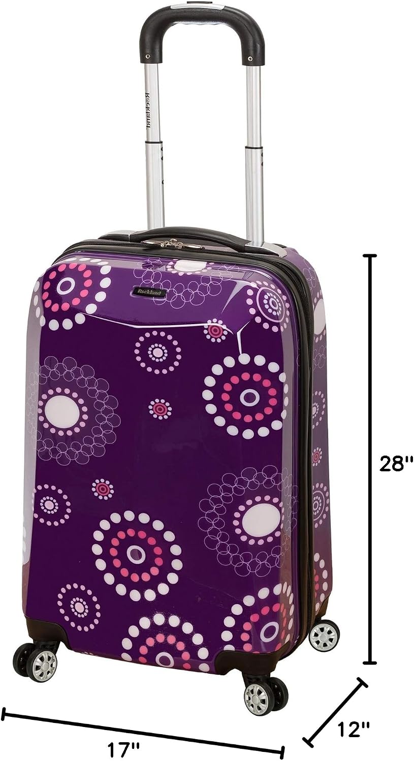 Rockland Vision Hardside 3 Piece Spinner Wheel Luggage Set, (20"/24"/28"), Love