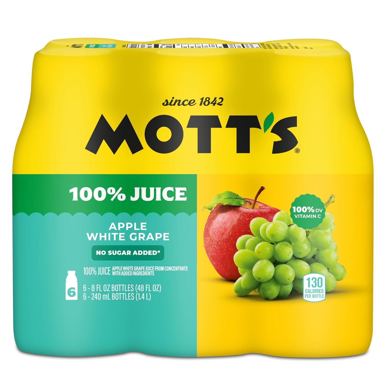 Mott's 100% Original Apple Juice, 64 Fl Oz Bottle (Pack Of 8), 2 Servings Of Fruit Per Cup, 100% Fruit Juice, Gluten-free, Caffeine-free, Kosher, And Contains No Artificial Colors Or Sweeteners
