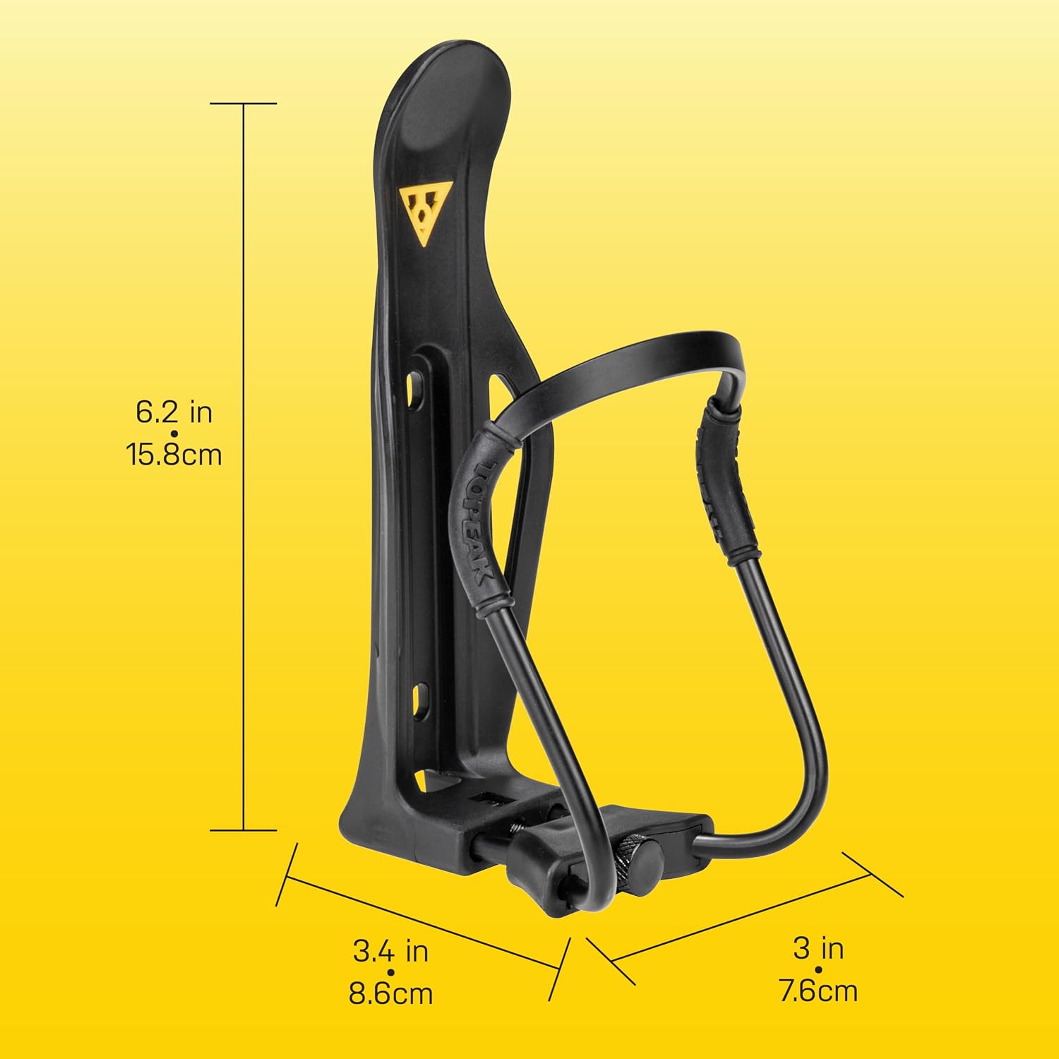 Topeak Modula Cage II Adjustable Water Bottle Holder – Fits 63–74mm (2.5”–2.9”), Aluminum & Plastic Build, Quick Button Adjustment