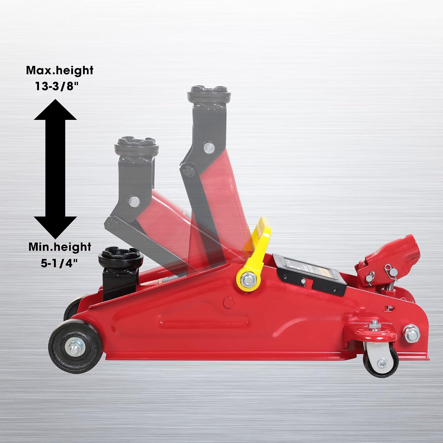 BIG RED AT84007R Torin Hydraulic Low Profile Service/Floor Jack with Dual Piston Quick Lift Pump, 4 Ton (8,000 lb) Capacity, Red