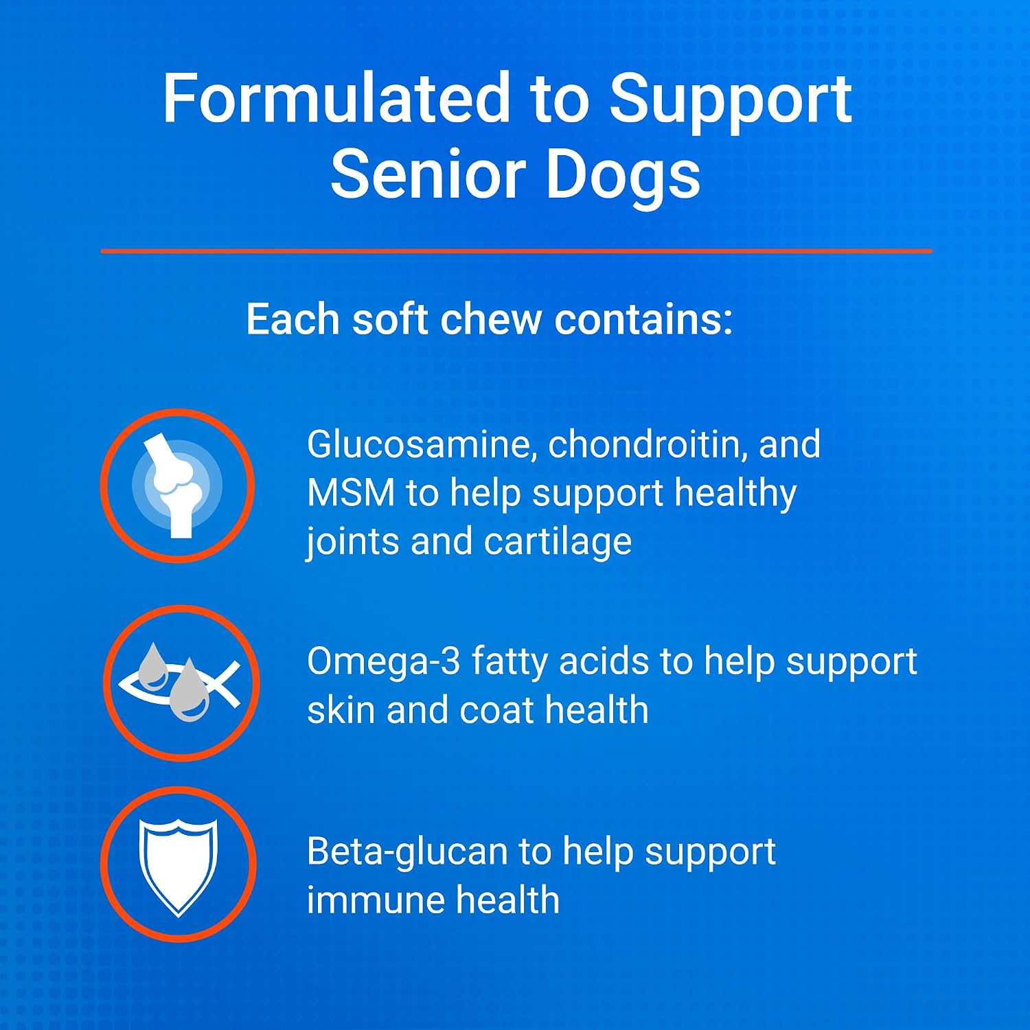 Nutramax Cosequin Dog Joint Supplement for Senior Dogs, Soft Chews, 60ct | Glucosamine + Chondroitin, MSM, Omega-3s, Beta-Glucan, Promotes Skin & Coat, Immune Health, Joint Support for Older Dogs