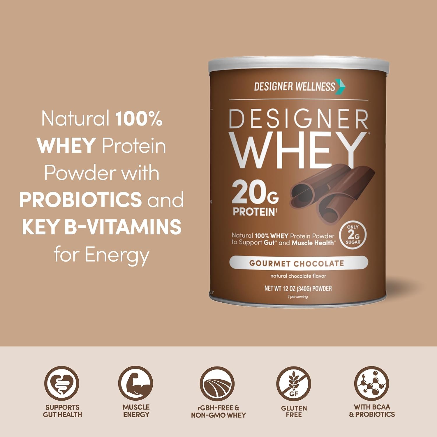 Designer Wellness, Vanilla, Designer Whey Protein Powder, 2 lb
