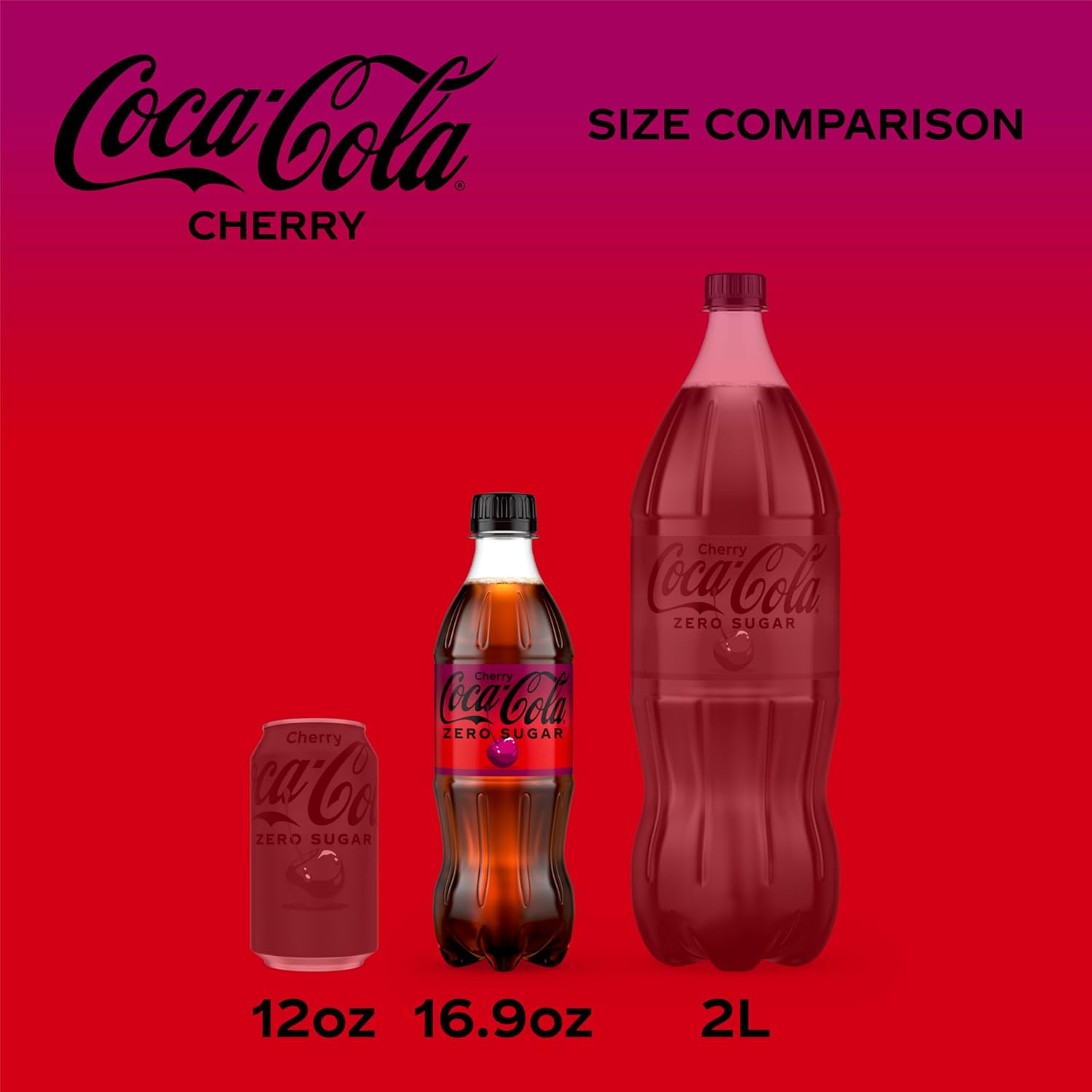 Coca-Cola Zero Sugar Cherry Soda Soft Drink Bottles, 16.9 fl oz, 6 Pack