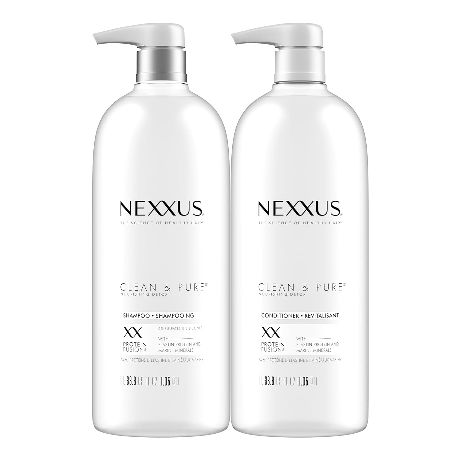 Nexxus Clean & Pure Clarifying Shampoo + Conditioner Set 33.8 oz 2 ct