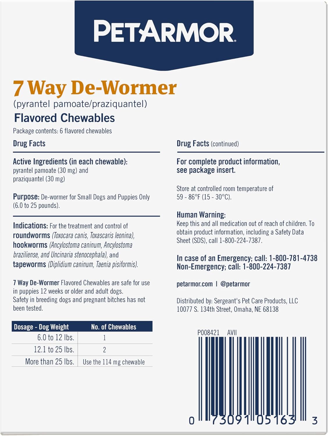 PetArmor Sure Shot Liquid Dewormer Dogs, Roundworms/Hookworms, 2oz | Ideal for Dogs & Puppies 2 Weeks+; Removes 2 Roundworms & 2 Hookworms; vet-quality formula; Precise Liquid Dosing