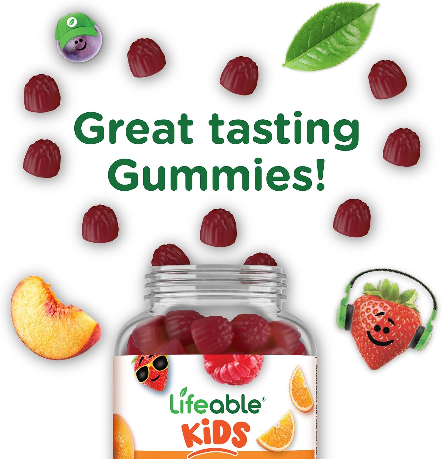 Lifeable Kids Multivitamin Gummies | Great Tasting Multivitamin for Kids | with Vitamins A, C, D, E, B6, B12, Zinc, Biotin, Folic Acid, Iodine