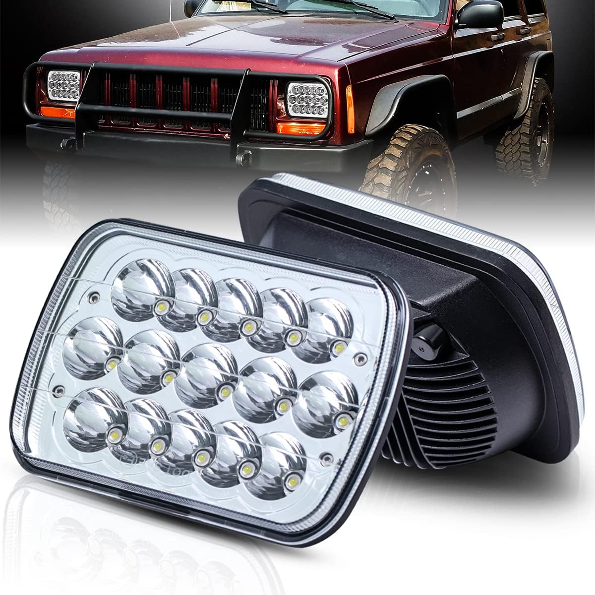 5x7/7x6in H6054 LED Headlights DOT Approved Hi/Low Sealed Beam 2PCS