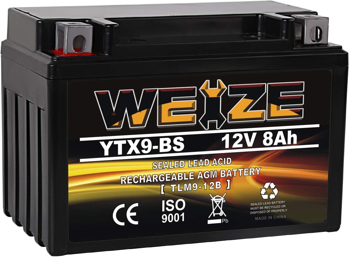 Weize YTX14 BS ATV Battery High Performance - Maintenance Free - Sealed AGM YTX14-BS Motorcycle Battery compatible with Honda Suzuki Kawasaki Yamaha scooter snowmobile