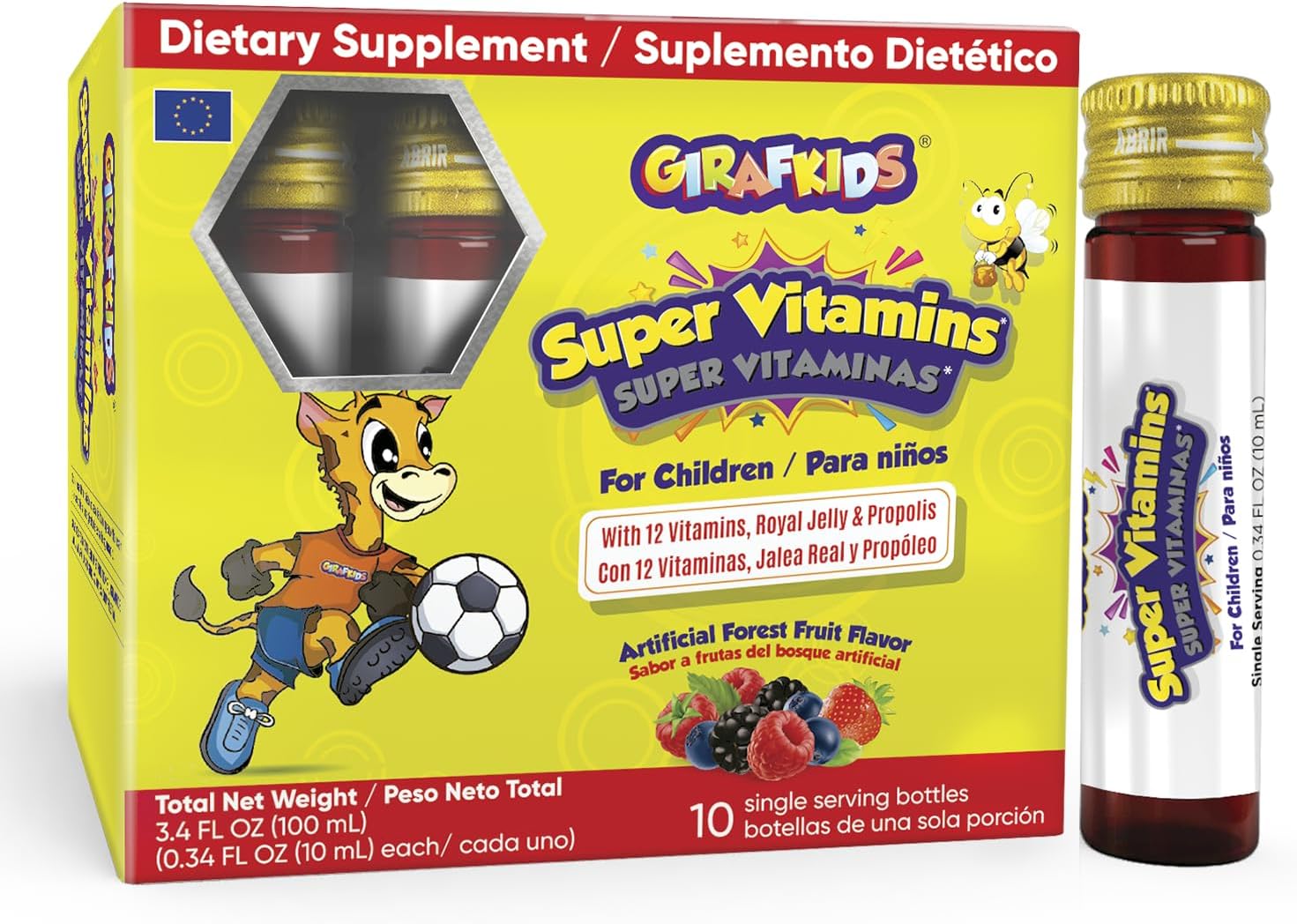 GirafKids Liquid Multivitamin for Kids with B Complex, 8 Fl Oz, Ages 4+