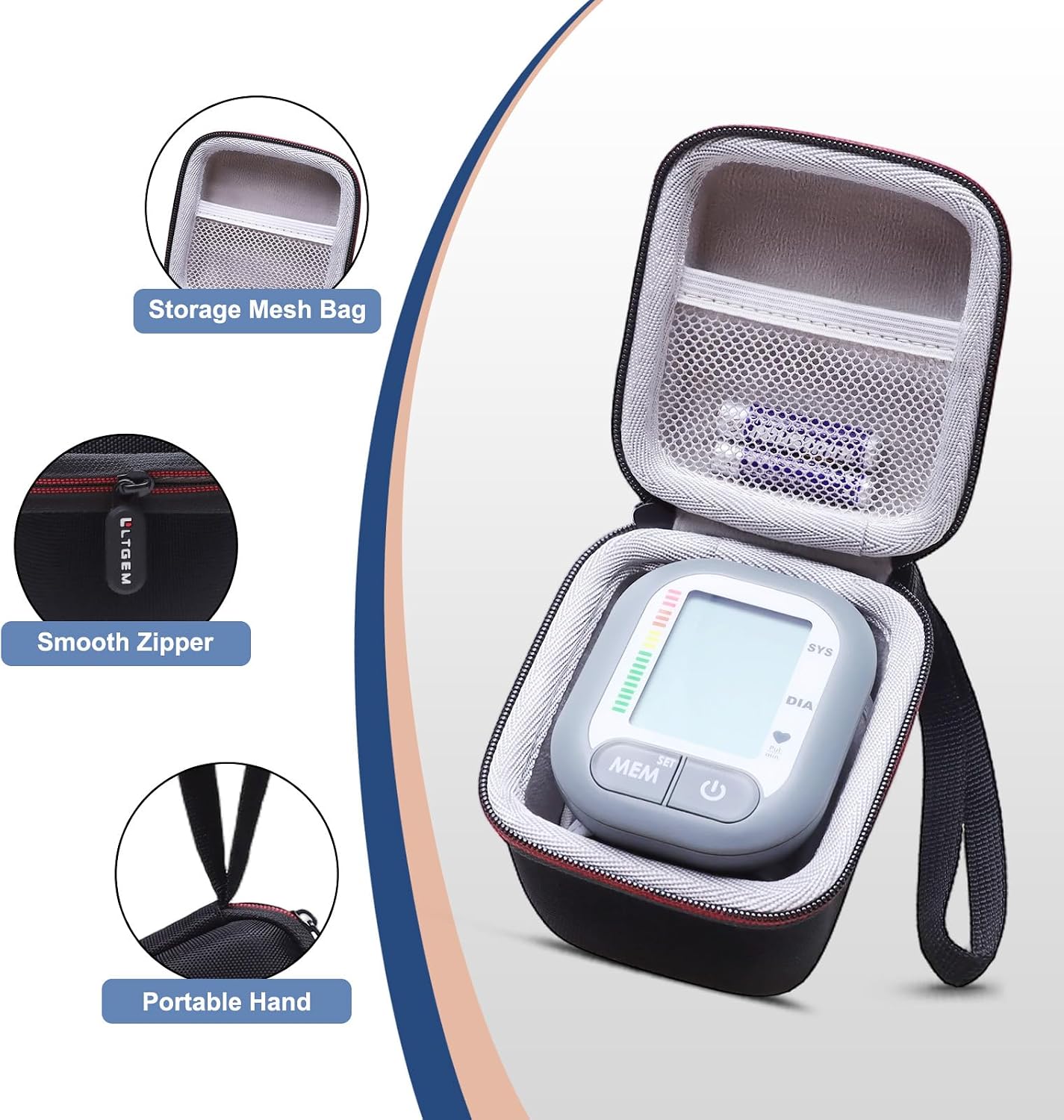 LTGEM Case Compatible with Medline Digital Wrist Blood Pressure Monitor, Case Only