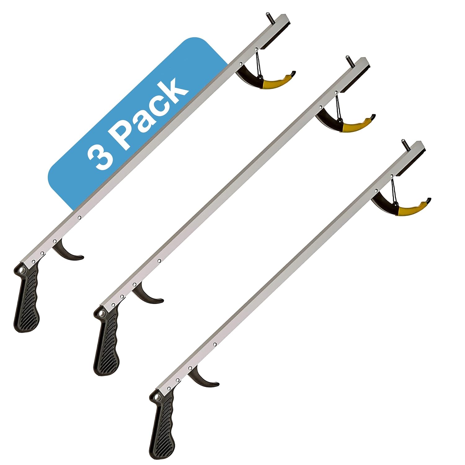 Sammons Preston Reacher, 32" Grabber Tool for Seniors, Magnetic Tip, Silver | Lightweight grabber reacher tool with magnetic tip, ergonomic grip and claw jaw, a reaching aid for seniors