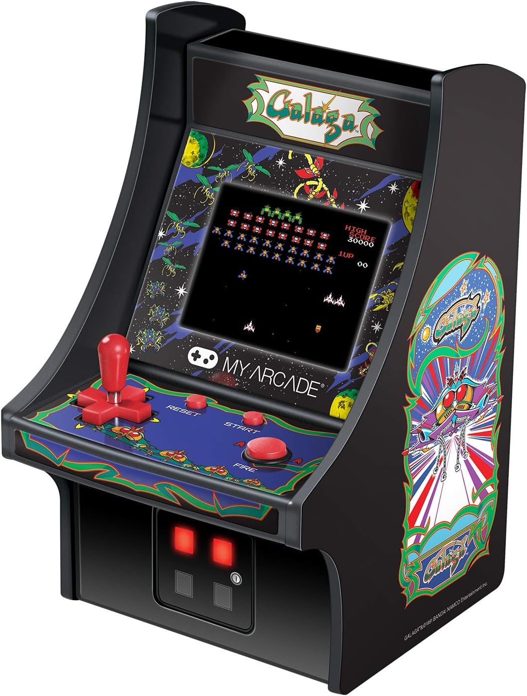 My Arcade Micro Player Mini Arcade Machine: Galaga Video Game, Fully Playable, 6.75 Inch Collectible, Color Display, Speaker, Volume Buttons, Headphone Jack - Electronic Games