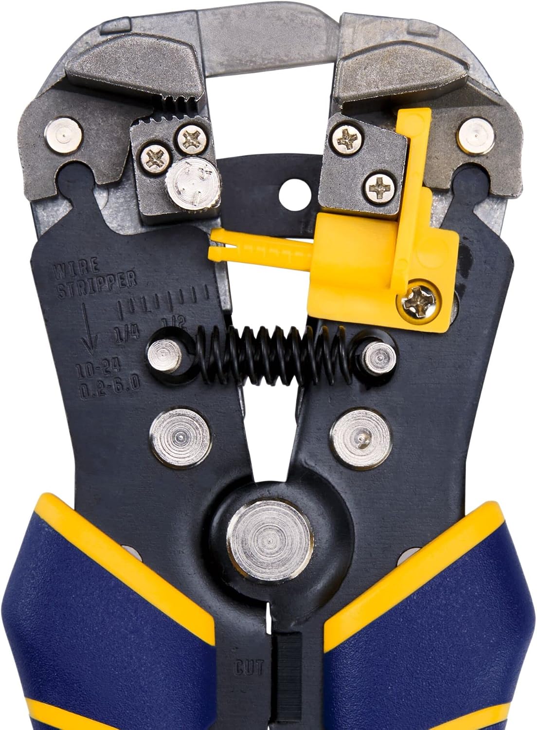 IRWIN Vise-Grip Wire Stripper, 2 Inch Jaw, Cuts 10-24 AWG, ProTouch for Comfort, Blue (2078300)