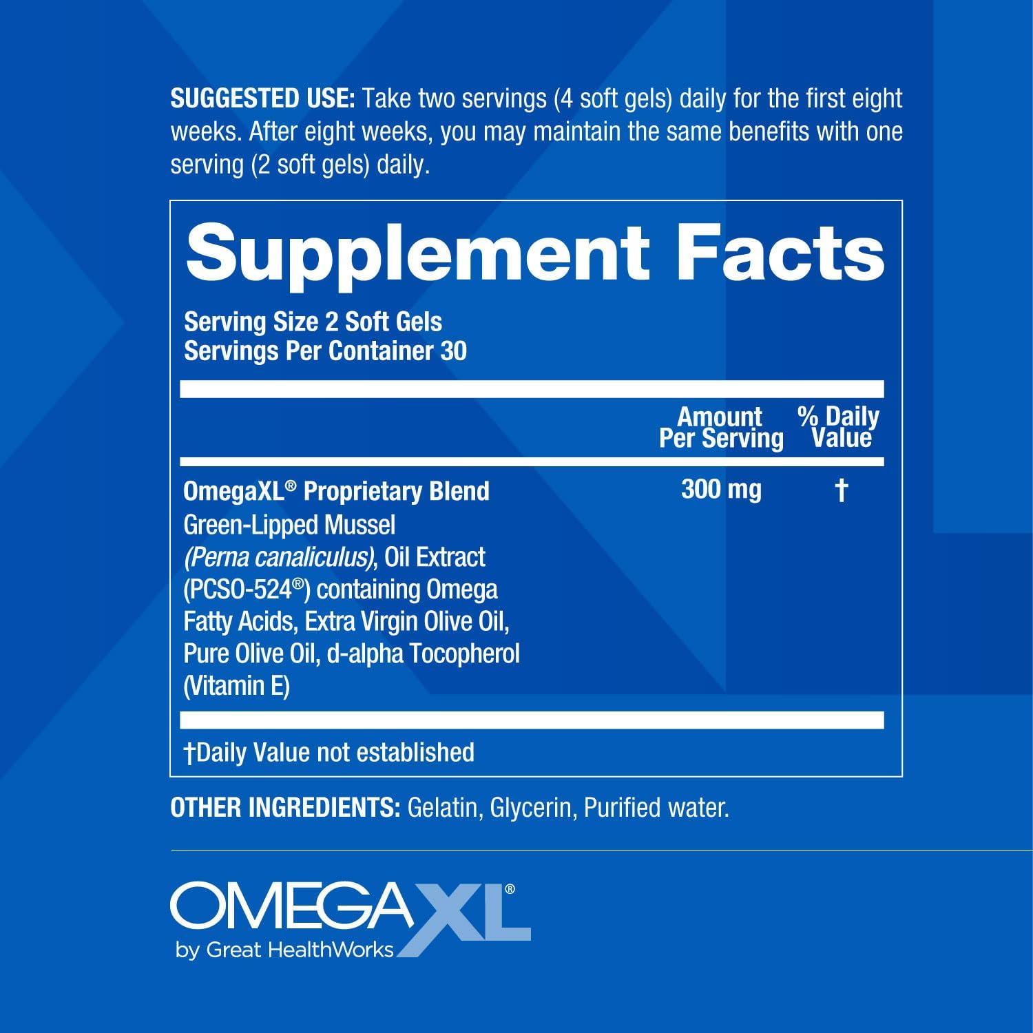 OmegaXL Joint Support Supplement, 60 Count | Green Lipped Mussel Oil, Soft Gel Pill, Natural Joint and Muscle Support Supplement, Clinically Supported, Non-GMO, Drug-Free