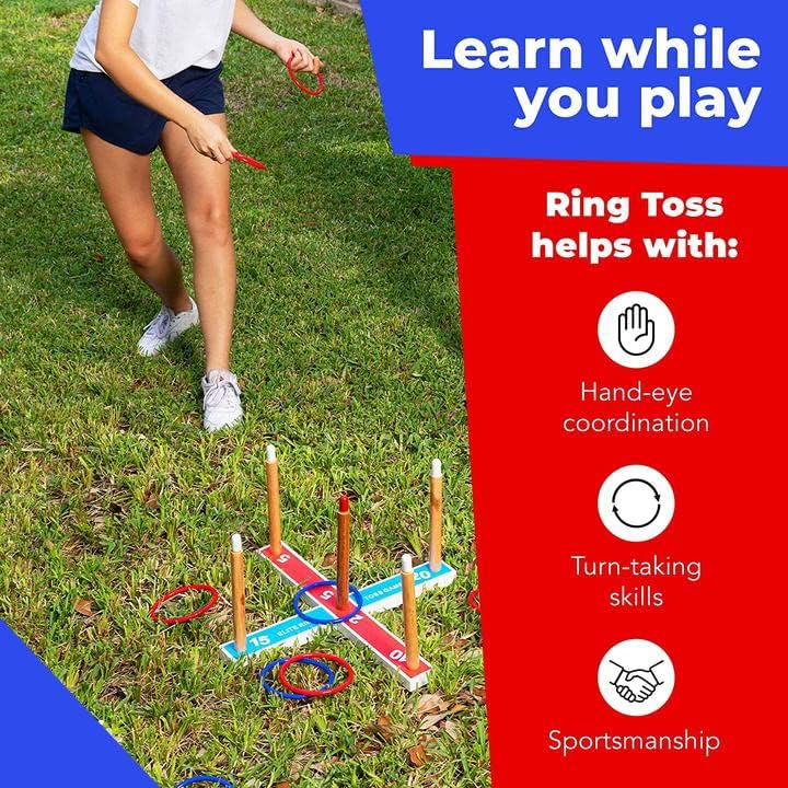 Elite Sportz Ring Toss Games for Kids - Outdoor Yard Game for Adults & Family - Backyard Toys, Outdoor Game, Backyard Games