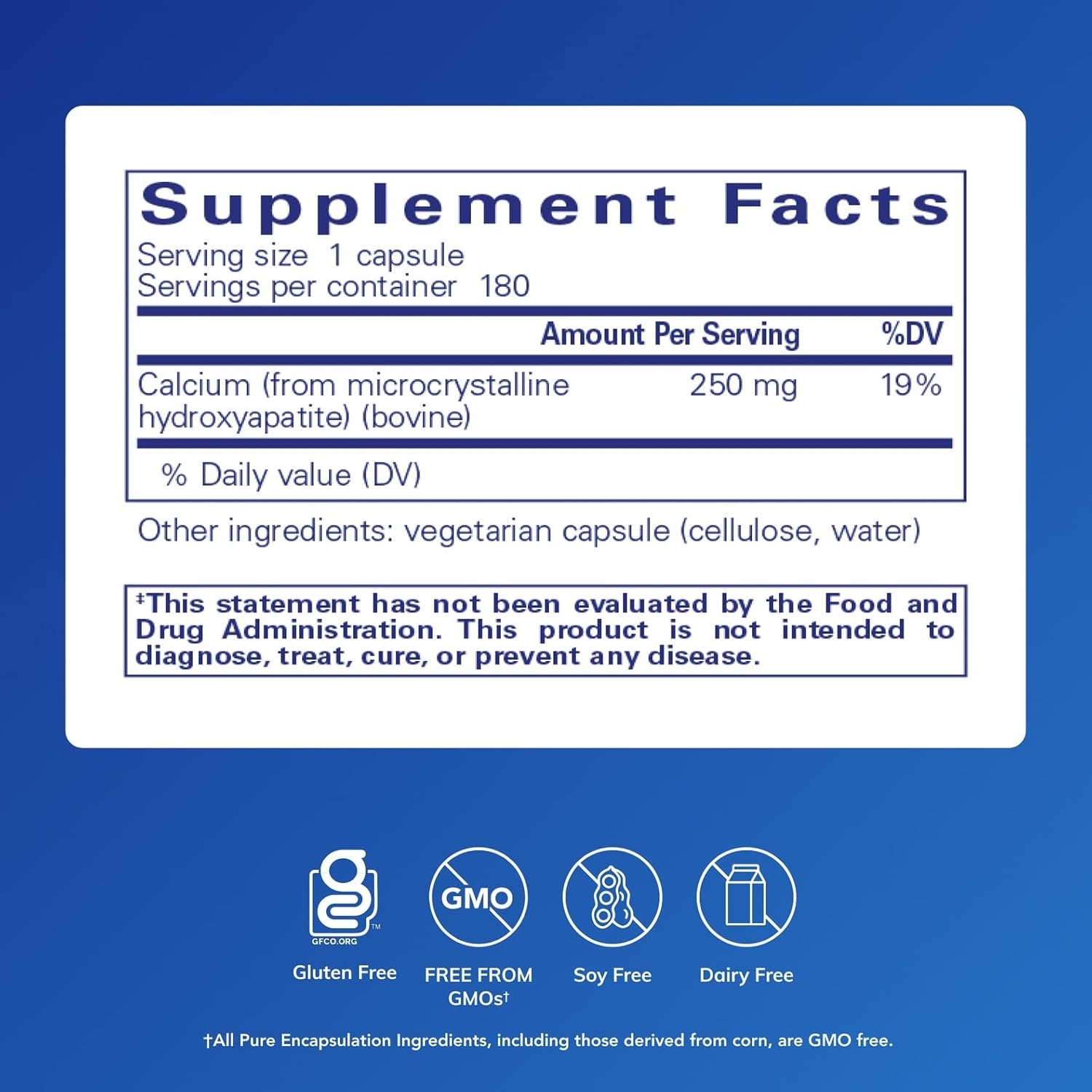 Pure Encapsulations Calcium MCHA | Hypoallergenic Supplement to Support Bones* | 180 Capsules | Hypoallergenic Supplement to Support Bones*