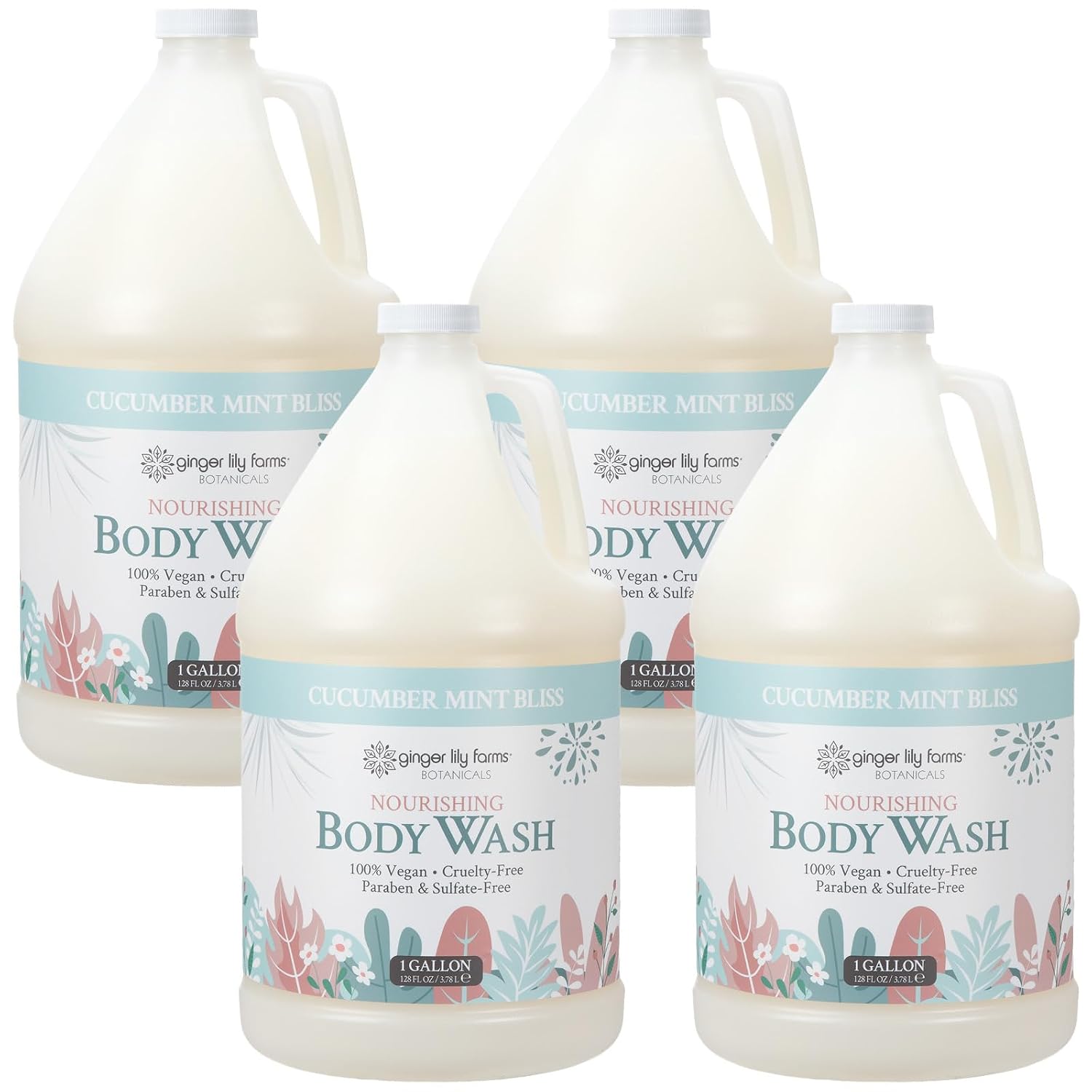 Ginger Lily Farms 1 gal Nourishing Body Wash, Citrus Blend Scent | for Hands, Body & Hair, Moisturizing Wash, Salon Wash, Spa Cleanser, Salon & Spa Essentials, Manicure & Pedicure Supplies