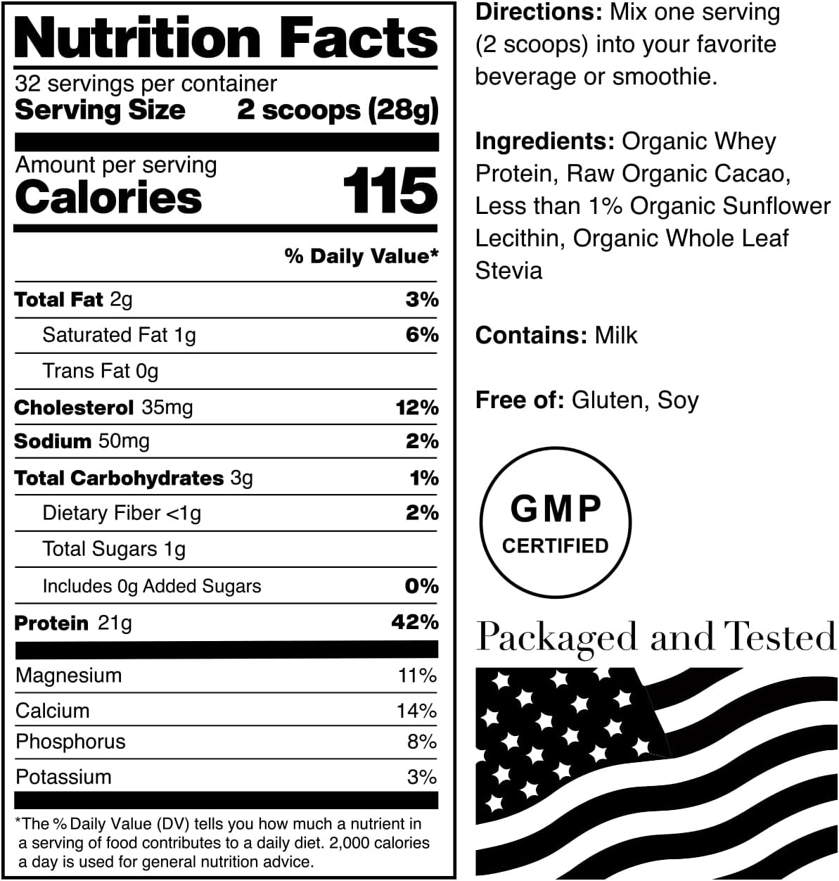 NorCal Organic Grass-Fed Whey Protein, USDA Certified, Unflavored, 2 lb