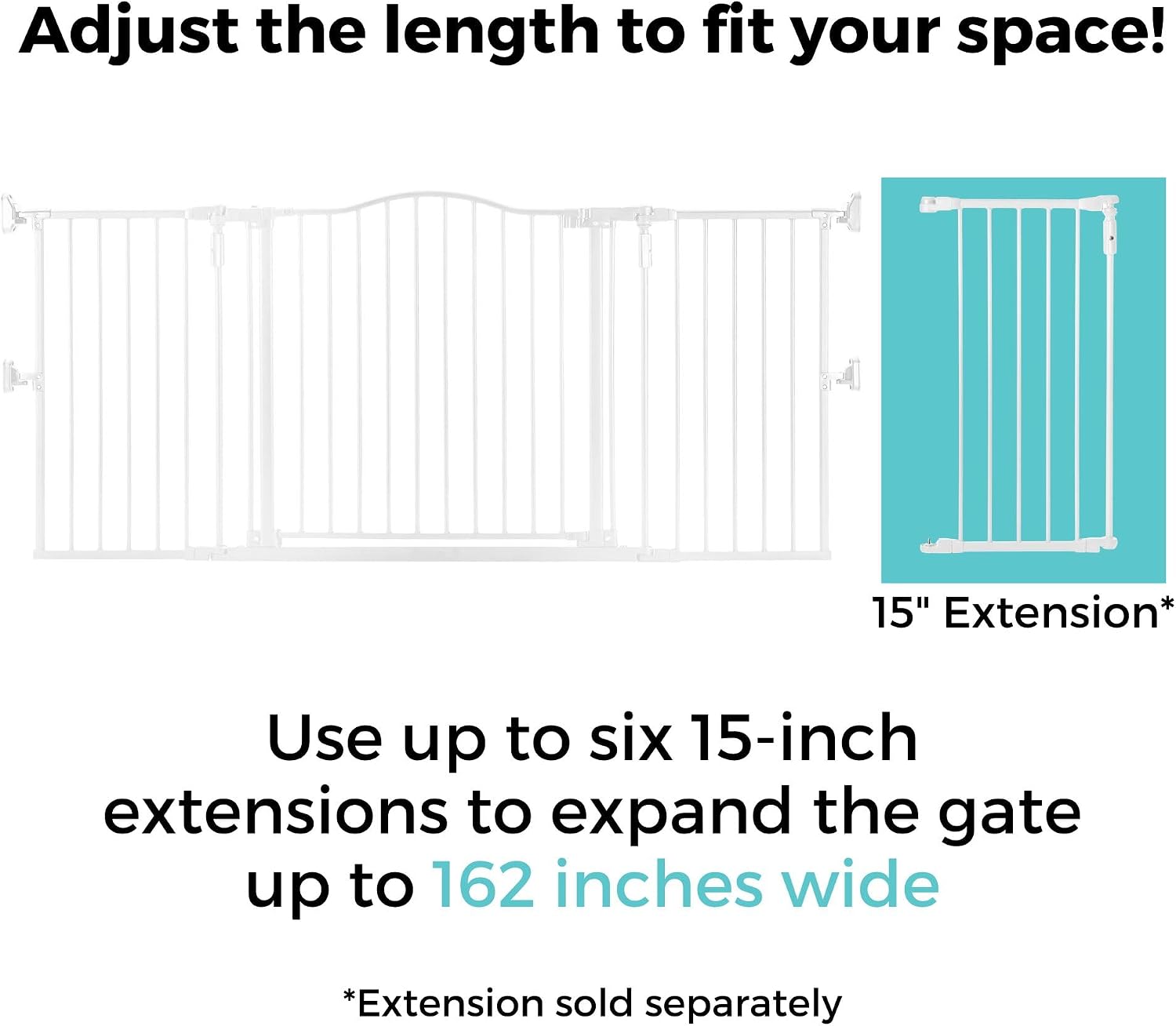Toddleroo by North States - Deluxe Décor Safety Gate: Hardware Mounted Extra Wide Metal Baby Gate - Adjustable Child Gate - 38.3 to 72 Inches Wide - 30 Inches Tall - Matte Bronze