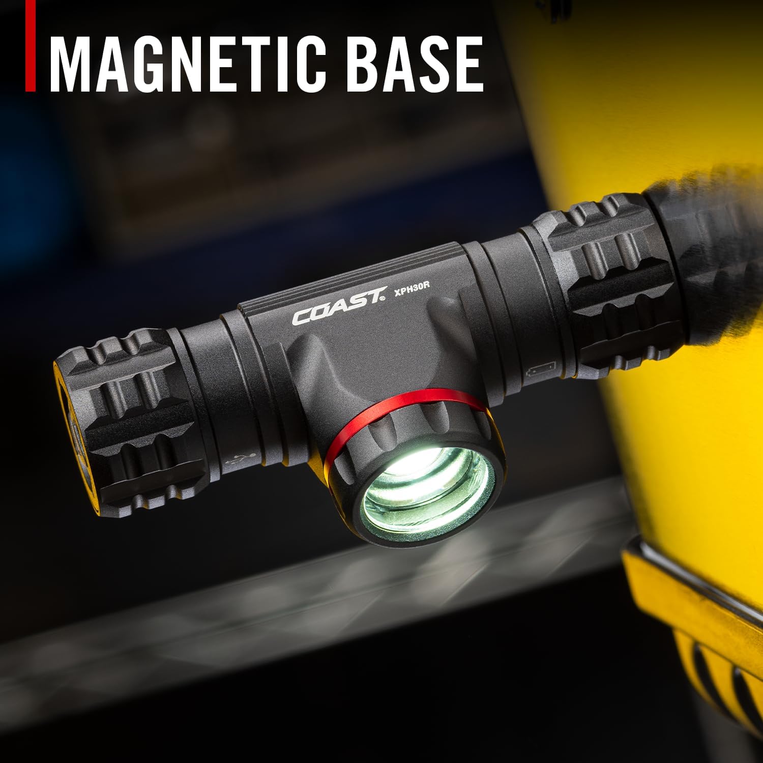 Coast XPH30R 1200 Lumen USB-C Rechargeable Dual Power Headlamp with Twist Focus Beam and Magnetic Base, 4.37 oz. - Black