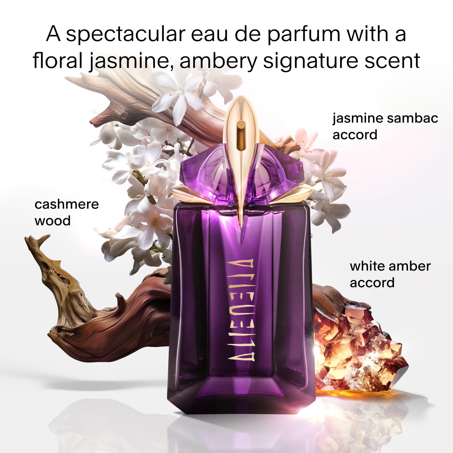 Mugler Alien Eau de Parfum - Long Lasting Floral Woody Womens Perfume | Fragrance With Jasmine, Cashmeran Wood & Amber - Bold Feminine Fragrance Perfect for Daily Wear- Refillable Bottle